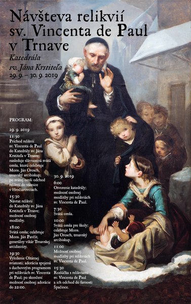 Program pri relikviách sv. Vincenta de Paul v Trnave