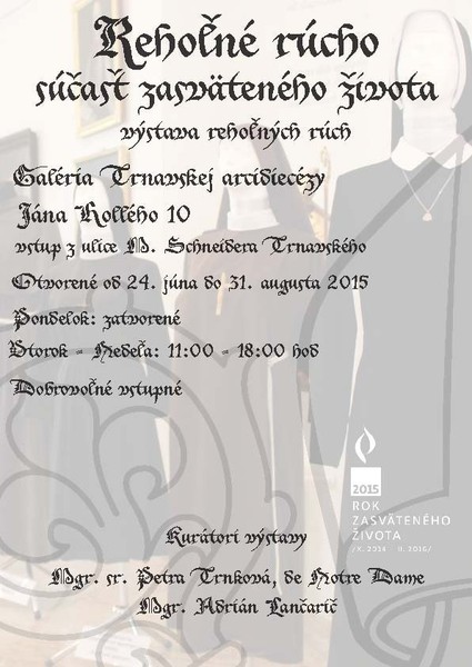 Výstava Rehoľné rúcho – súčasť zasväteného života